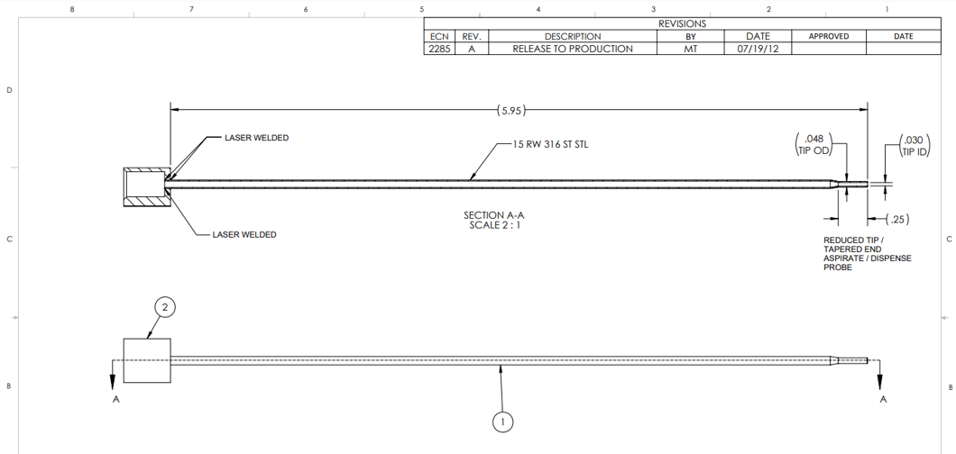 Fluid Probe Drawings
