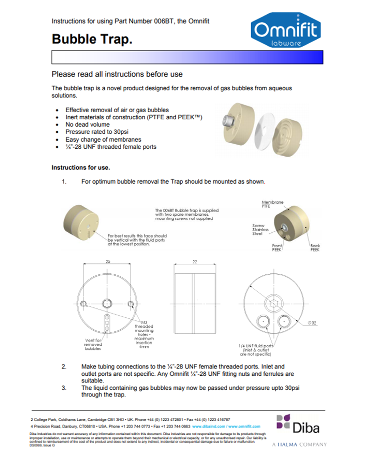 Bubble Trap Manual