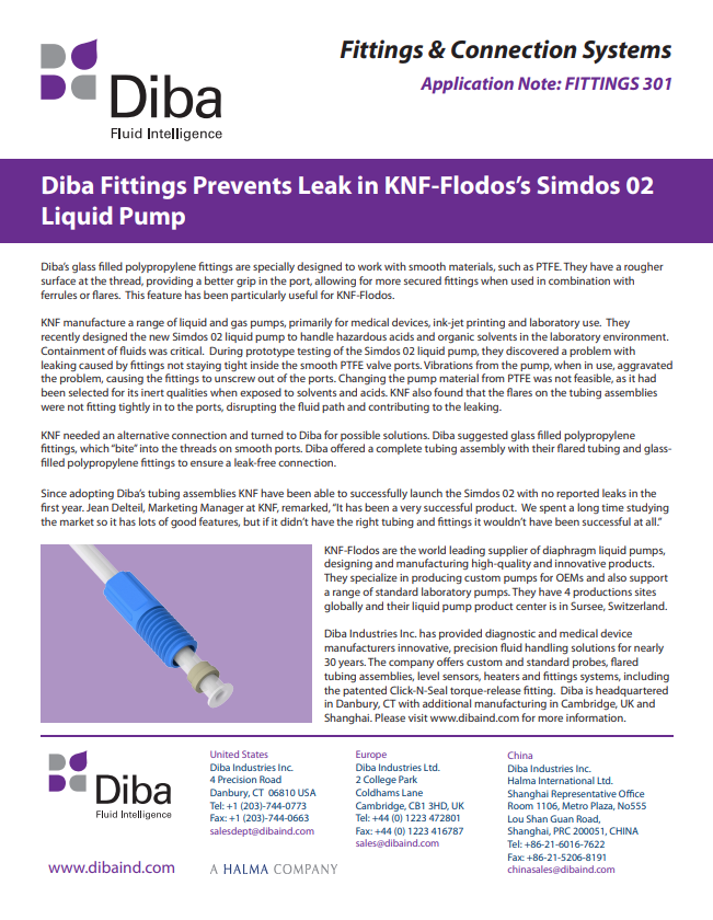 KNF Flodo's Simdos 02 Liquid Pump Case Study